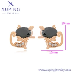 S00164616 XUPING 18K gold color Korean style cute kitten handmade jewelry diy jewelry accessories children's stud earrings