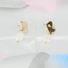 Gold Pearl Earrings High Quality Gold Plated Geometric Pearl Earrings Fashion Minimalist Jewelry For Women