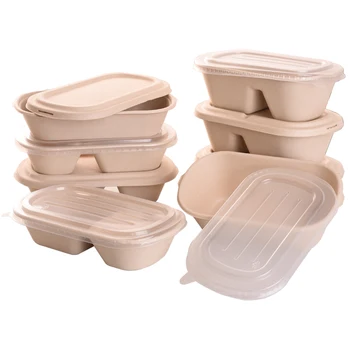 850ml Bagasse Pulp Takeaway Food Container Biodegradable Take Out Boxes