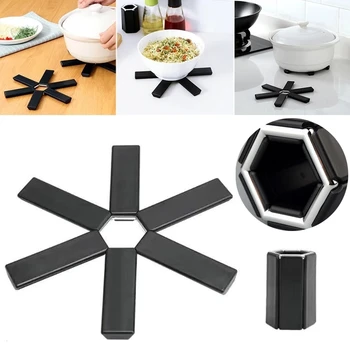 New Design Expandable Heat Insulation Placemat Folding Heat Insulation Pad for Home Kitchen Silicone Table Mat