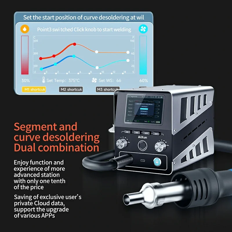 AiXun H314 High Power 1400W Smart Hot Air Heating Digital Intelligent Rework Station for SMD BGA Repair Tool Welding Station