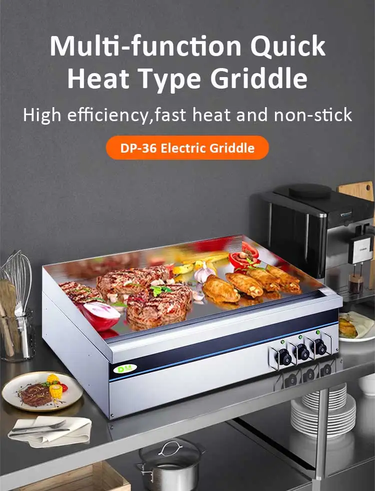 Counter Top Flat Plate Hamburger Electric/Gas Griddle Grill For hotel.jpg