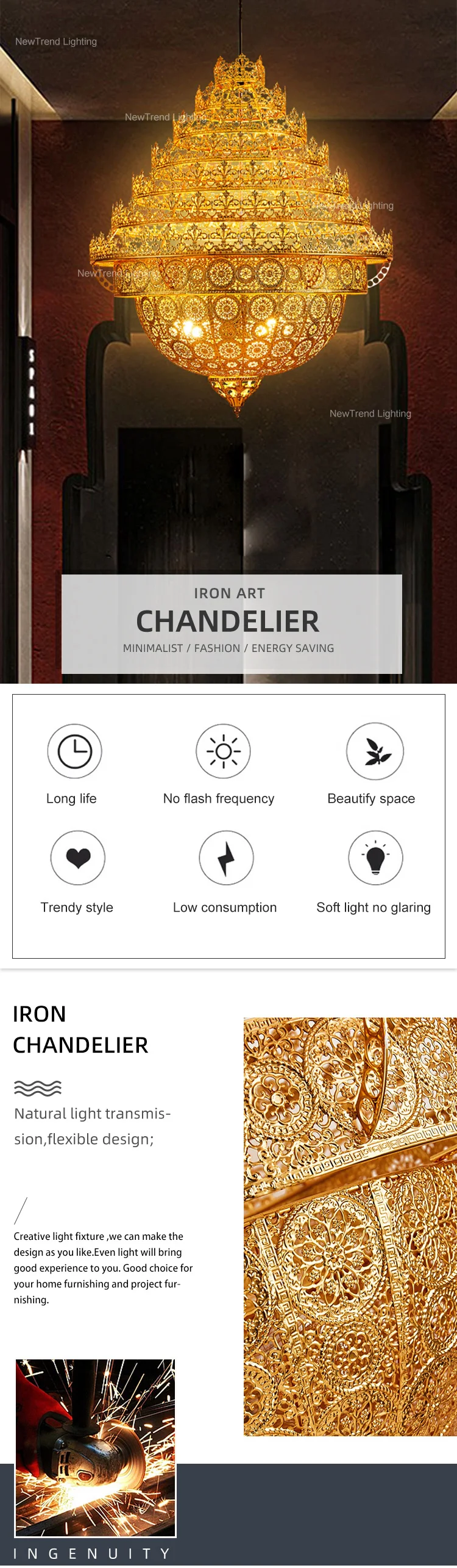 cpl 177 antique style indoor decoration hanging temple villa church metal iron led chandelier pendant light-0