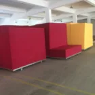 Red Panels Durable Polyester Red Acoustic Panels Noise Absorption Noise Pollution Prevention