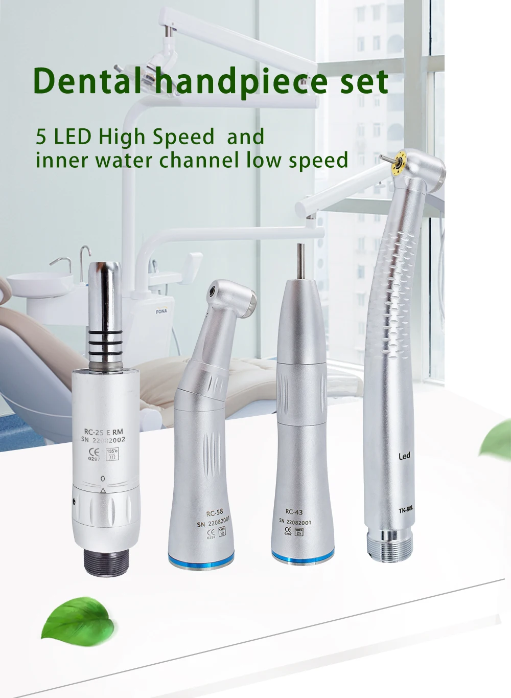 Dental Low Speed Turbine Internal Water Spray Dental Handpiece 2 4