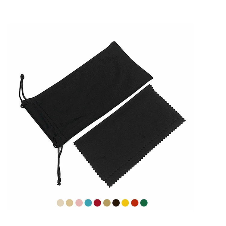 wholesale design your own logo portable drawstring glasses bag felt soft sunglasses pouch