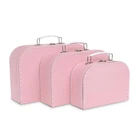 Unique Gift Gift Box Suitcase Unique Design Hand Stitch Finish Paperboard Suitcase Boxes 3 Sets Cardboard Gift Suitcase