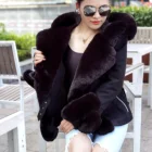 Coat Woman Fur Hot Selling Winter Suede Jacket Sheepskin Coat Woman Suede Bonded Faux Fur Coat