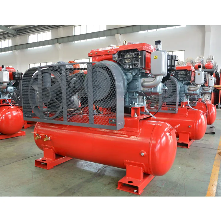 Diesel portable 15kw 7bar  piston air compressor for rcok drilling W3118 hongwuhuan diesel air compressor mining