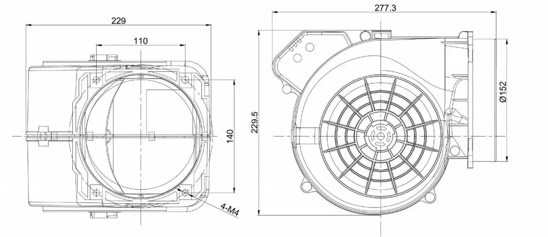 Centrifugal Blower, 230V, 85W, 146mm, Roof - detail 10
