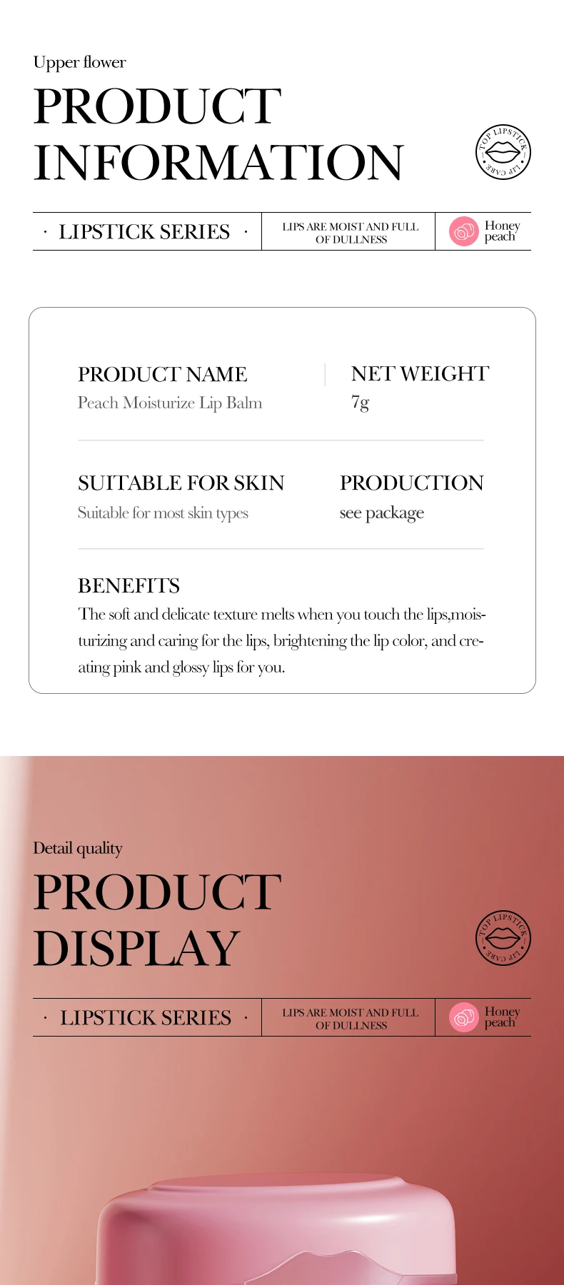 product korean private label sadoer peach anti dry cracked and lightened lip lines lip balm soothing moisturizing lip balm for dry skin-10