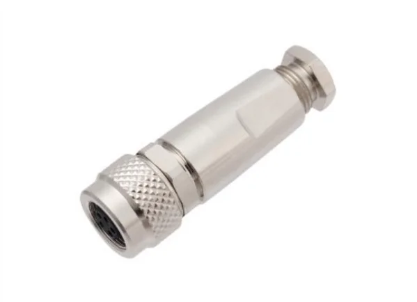 M9 Straight Female Metal Plug (Solder) IP67 2\3\4\5\6\7\8 Pin Industrial Connector