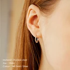 Earrings Round Earring Simple Stainless Steel Gold Plated Earrings Women Accessories Round Circle Hoop Earring