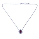 women accessories fashion ruby 925 sterling silver necklace
