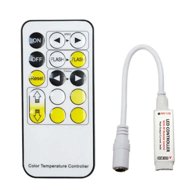 Mini Led Dimmer Dc5 24v 6a Wireless Rf Controller Switch 14 Key Remote