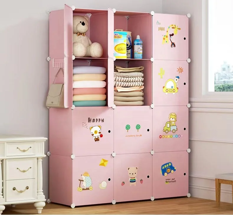 Children's small closet short Small bedroom household hanging low closet wide cabinet