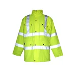 100% Oxford Pu Coated Yellow Fluo Winter Men's Parka Hi Vis Workwear