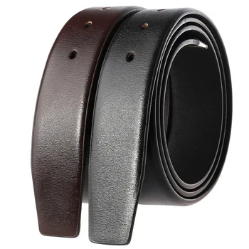 Genuine Leather Men's Belts with Skull and Clock Buckles PU Leather without Buckle