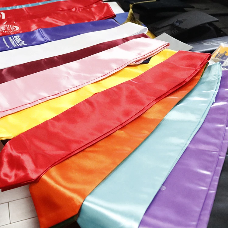 2025 Plain 60" Satin Sublimation Graduation Stoles Sash with Custom Logo Available Unisex Adults details
