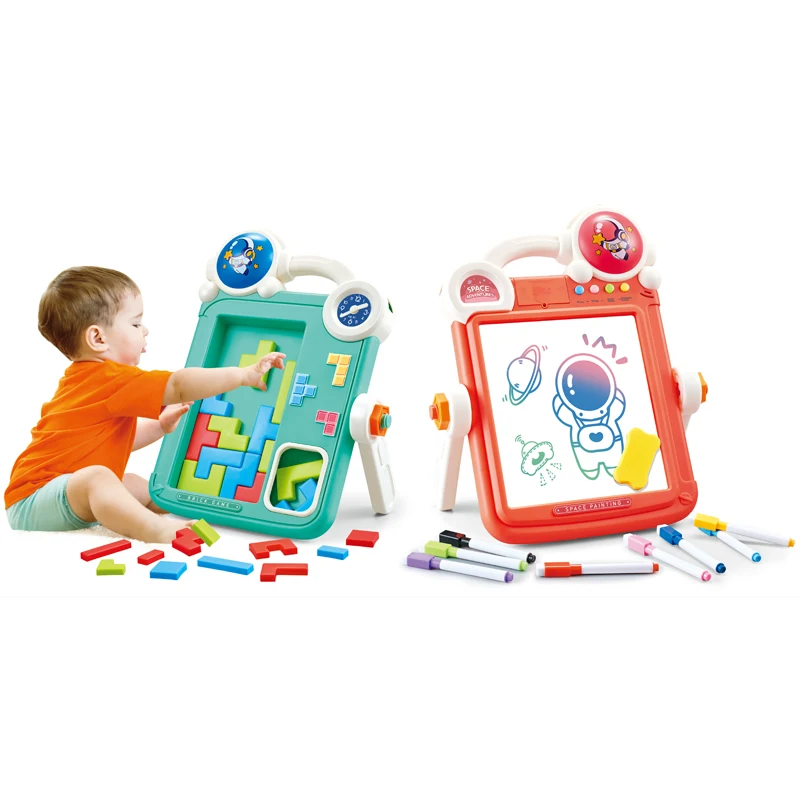 Small school reusable drawing board toys price for kids children 2023 drawing board with blocks