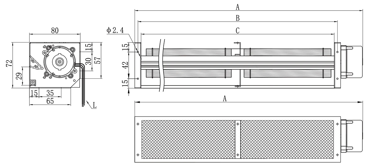 Cross Flow Fan, 220V, Tangential, 12V, 24V - detail 12