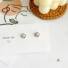 Earring Studs Hot Selling Flower Pattern 925 Sterling Silver Earring Rhinestone Ear Studs Jewelry