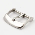 Strap Leather Customized 304 Stainless Steel Watch Strap Buckle Shiny Polished 18/20/22mm Genuine Leather Watch Band Buckle