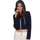 Hoodies Women H023 2021 New Arrival Sweatshirt Ladies' Hoodies Long Sleeve Zipper-up Full Knitted Hoodies For Women