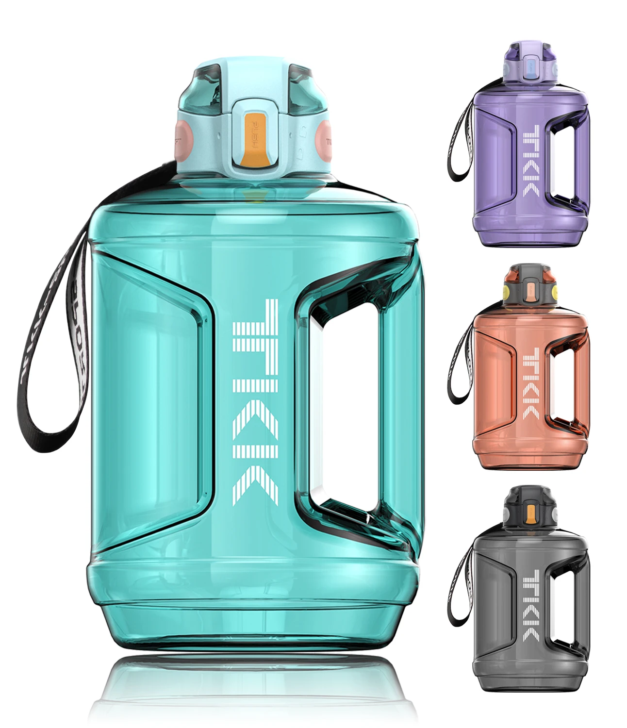 Big custom logo bpa free leak proof 2l reusable tritan gallon with straw gym eco-friendly sports custom plastic water bottle