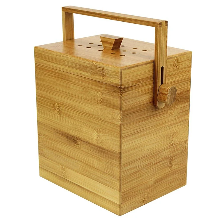 Bam&Boo - Rectangular Bamboo Bin For Storage, Waste, Recycling