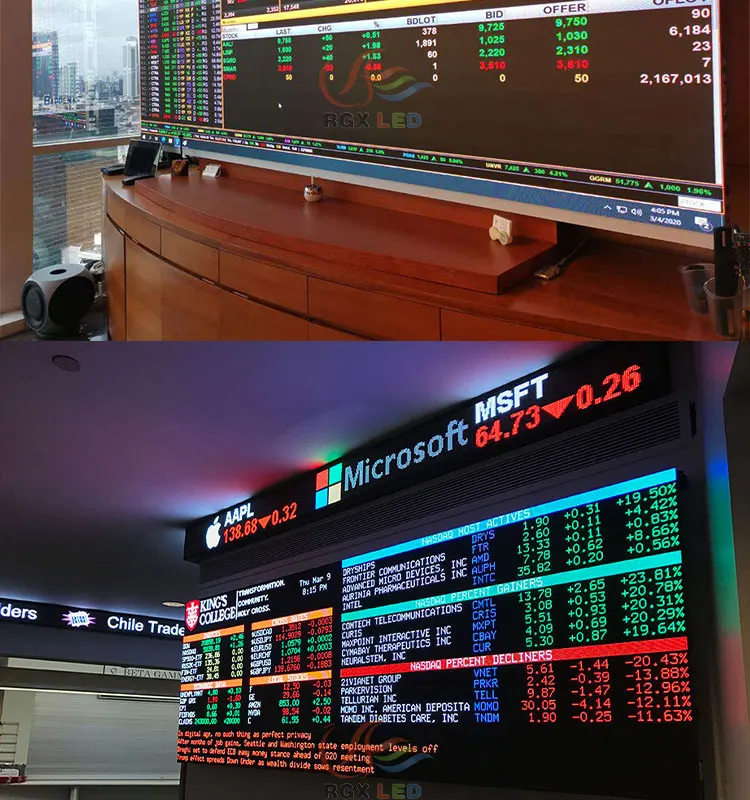 Display Exchange Rates Use Rgb P3 P4 P5 P6 P8 P10 Full Color Led Modules Support Customized for Electronic Exchange Rate Board