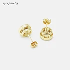 Earrings Zircon Xingyu Jewelry Simple Cheap Brass Earrings 3-12 Mm Single Zircon Stone Round Stud Earrings