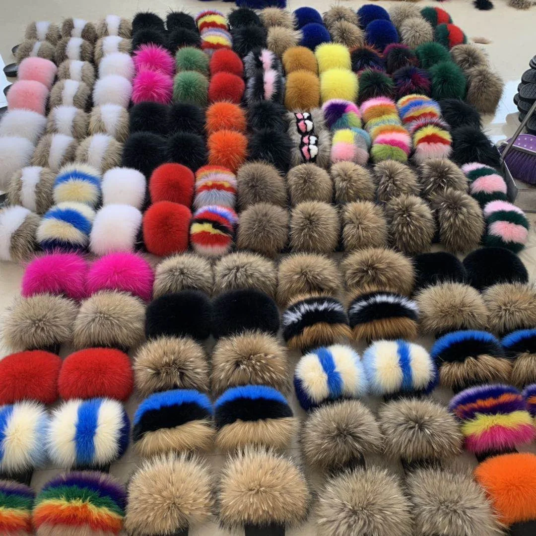 real fox fur slides wholesale