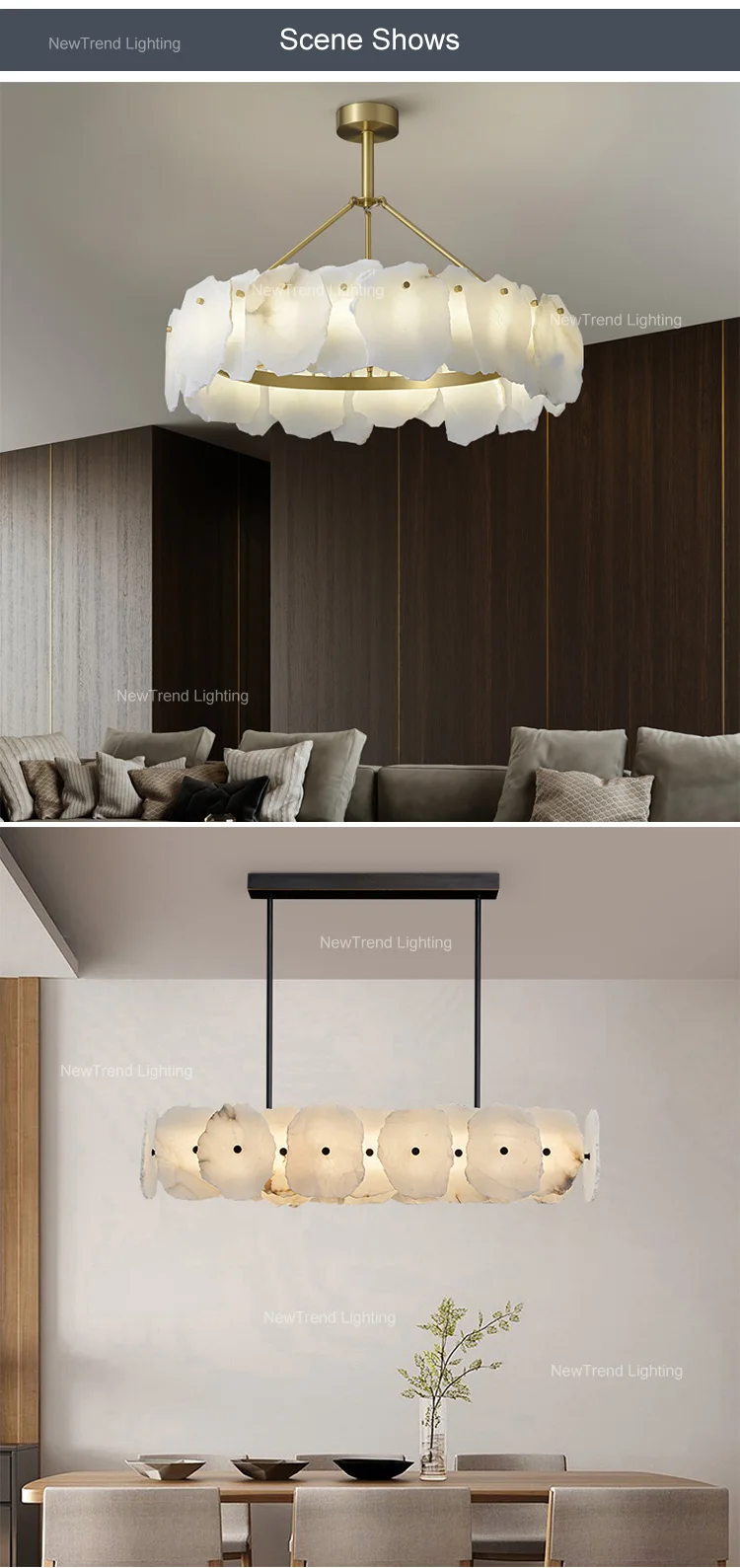 CPL-241 Luxury Style Residential Decoration Pendant Light Living Room Dining Room Modern Marble LED Chandelier details