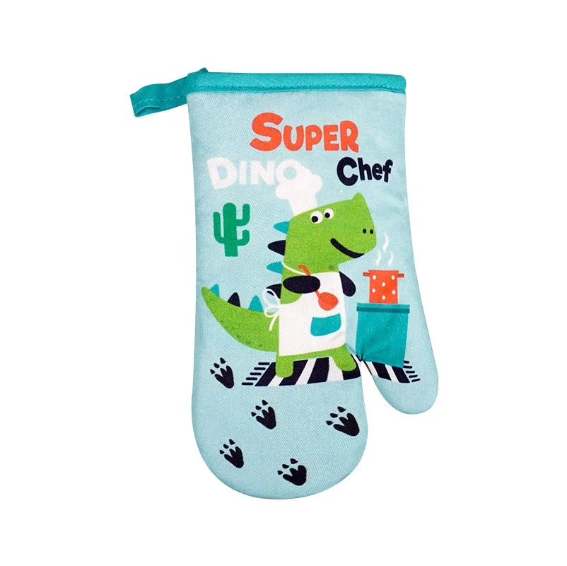 Soft Lining Cotton Heat Resistant Kids Oven Mitts Wholesale Custom Children Adult Kitchen Oven Gloves