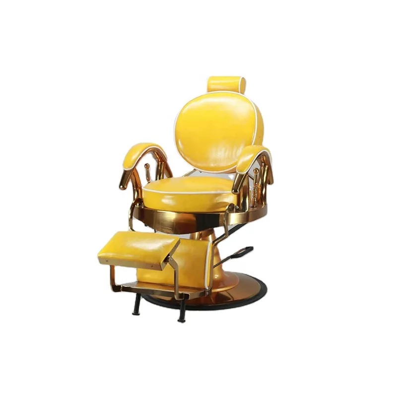 yellow barber chair