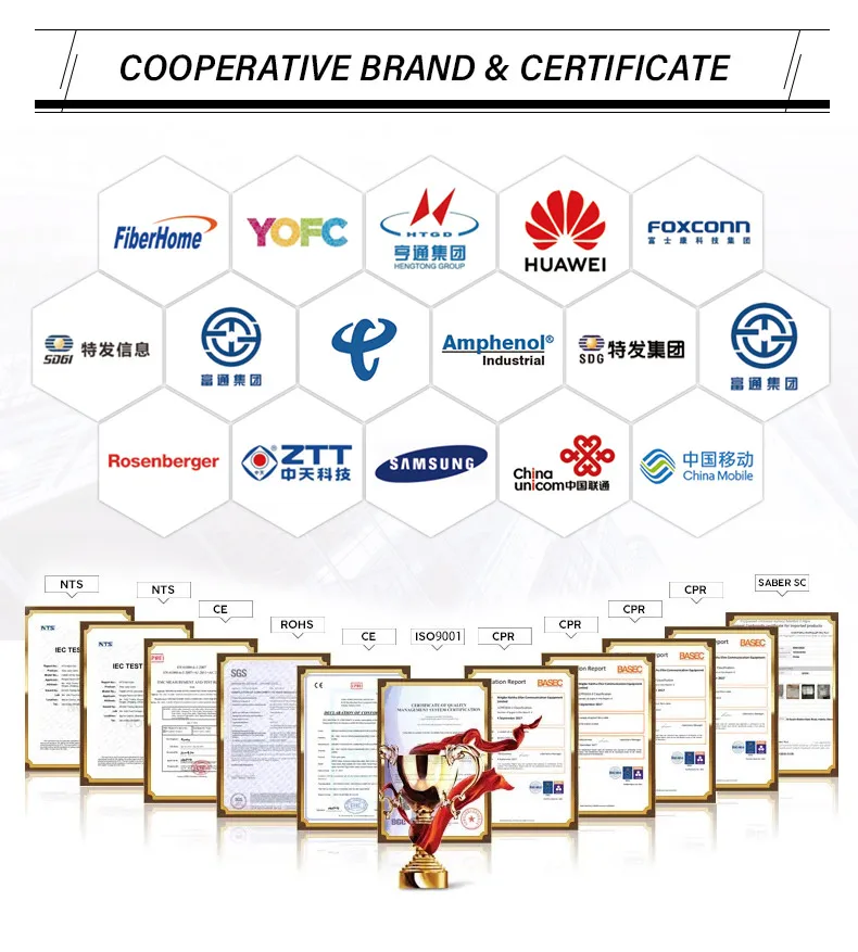 Outdoor Armored Fiber Optic Cable GJYXCH 1KM 2KM Single Mode 1/2/4 Cores with Operating Temperature 40~+70 for Telecom Communication