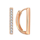 Earrings Fashion Geometric 18k Rose Gold Irregular Cubic Zircon Earrings Custom Stud Hoop Earrings 2021