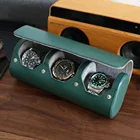 Watch Men Wholesale High Quality Green Watch Boxes Cases Leather Travel Box Case Men Watch Set Gift Box