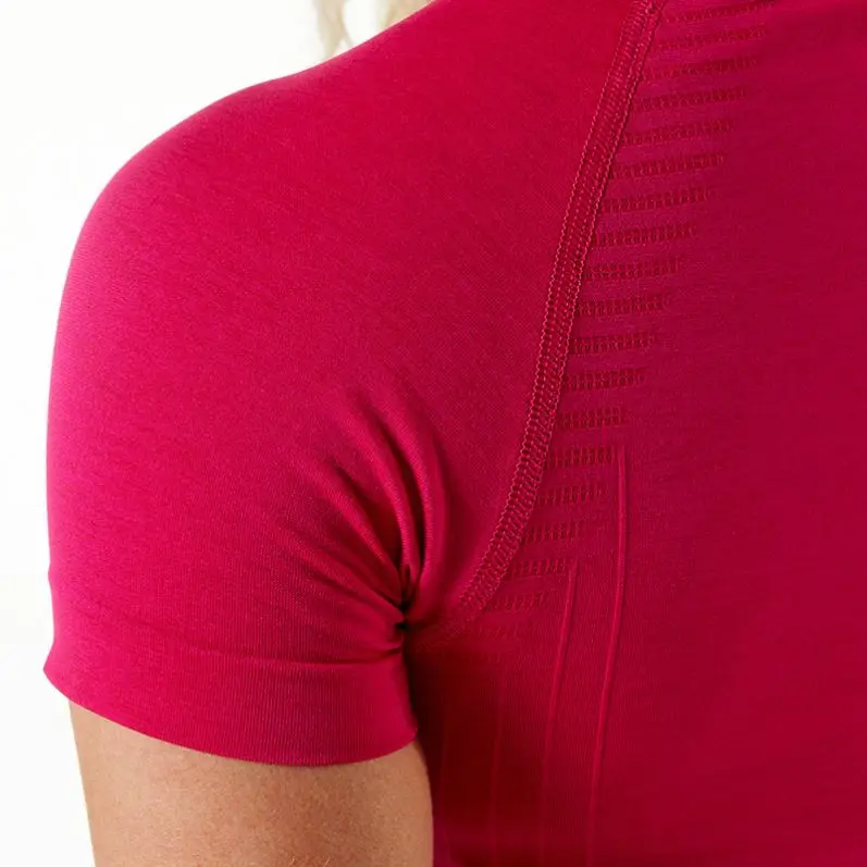 ECBC  Workout Gym Clothing Seamless Hot Pink Yoga Short Sleeves Crop T shirts