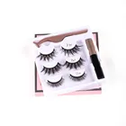 Eyelashes 3 Pairs Of Magnetic Eyelashes With Tweezers And Glue Handmade 3D Faux Mink Eyelashes Set Vendor