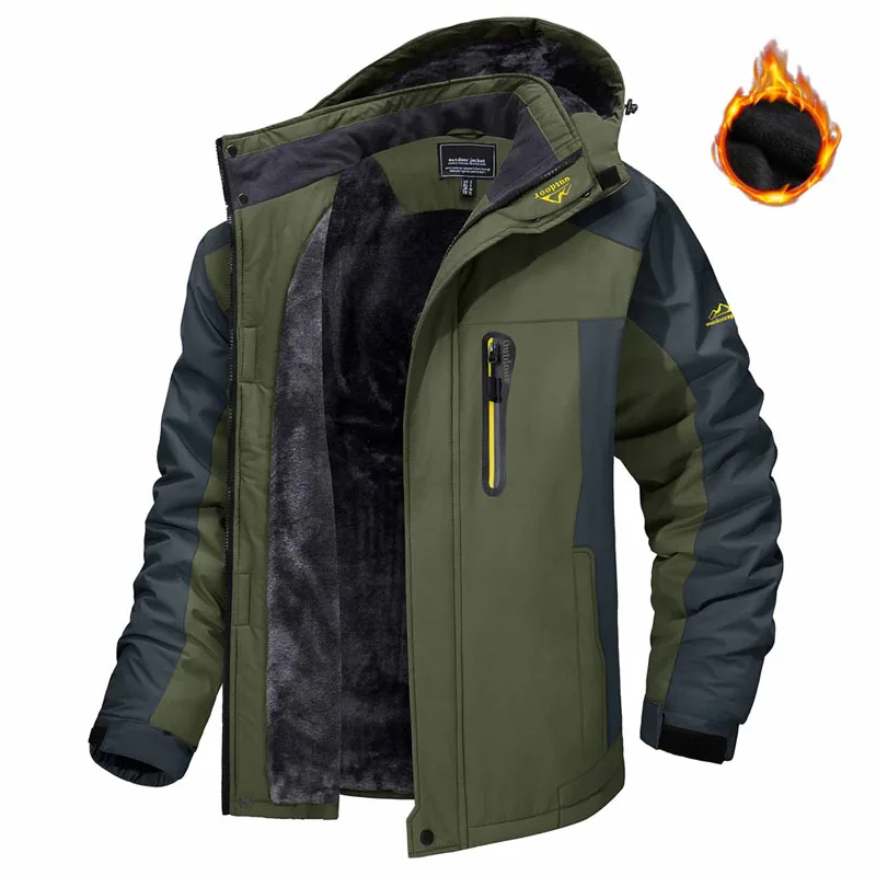 Manufacturers for Customs Clothes Men's Fleece Lining Parka Jacket Winter,Ski Snowboard Jackets Windproof Removable Hoodie Coats