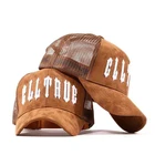 Trucker Caps Embroidery Suede 6 Panels 3D Embroidery Custom Printed Trucker Cap