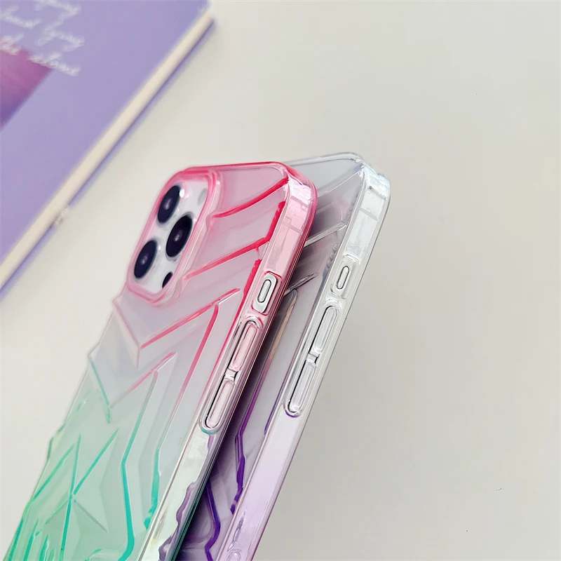 Soft TPU Case For iPhone 15 Gradient Star Clear Phone Case For iPhone 15 14 13 12 11 Pro Max Shockproof Cover