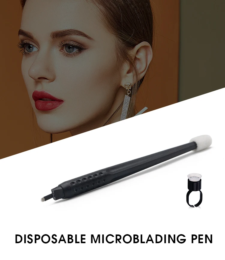 Disposable Manual Microblading Tattoo Pen with 0.16/0.18/0.20/0.25mm Needle Sizes and 14F,16F,16U,18F,18U Models