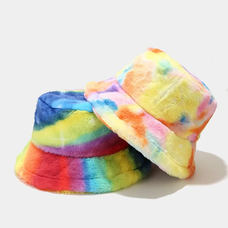 5 colors printed warm plush fuzzy fisherman hat wholesale women winter faux rabbit fur bucket tie die hat 5 colors printed warm plush fuzzy fisherman hat wholesale women winter faux rabbit fur bucket tie die hat