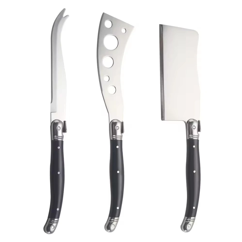 New Product Ideas 2024 Stainless Steel Cheese Tools 3 PACK Cheese Knife Set Wooden Handle Kitchen Accessories