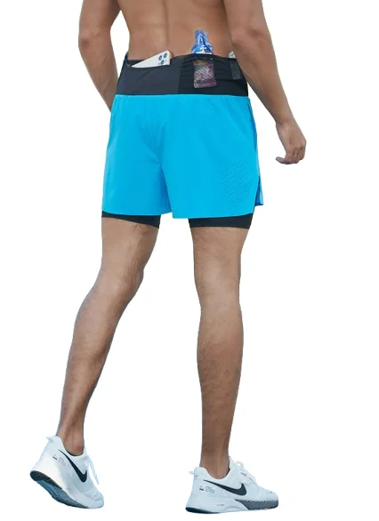 product b571 customized logo men running sports wear fitness breathable 2 in 1 shorts trail run shorts-5