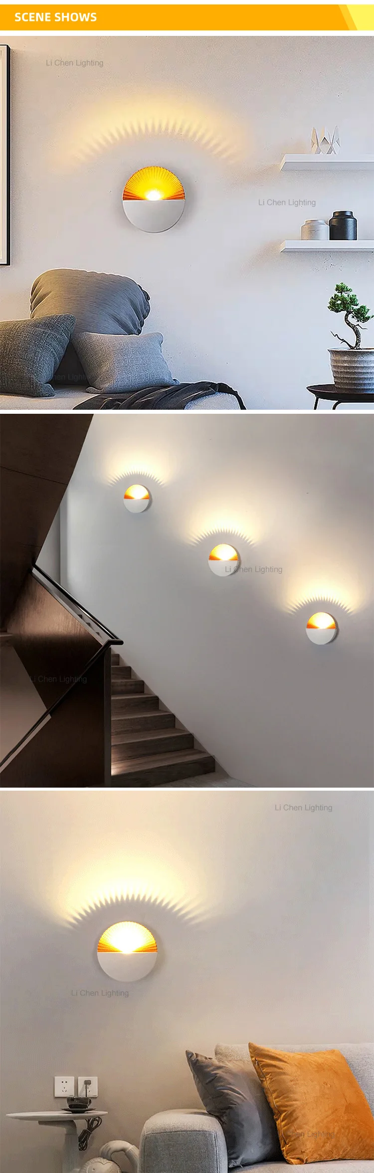 bd24 indoor round decorative modern wall mounted for home hotel bedside wall sconces led white and gold wall lighting-4