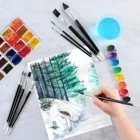 Artist TANI Professional Artist Paint Brush Synthetic Hair Watercolor Round Brushes